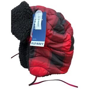 Old Navy Adult Large Quilted Trapper Hat Faux Fur Go Warm New!